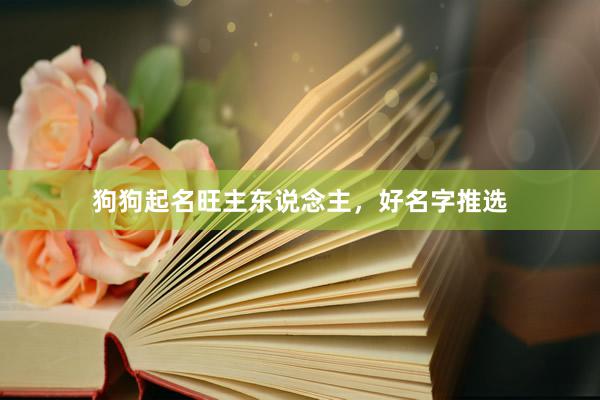 狗狗起名旺主东说念主,好名字推选